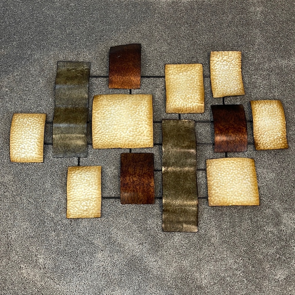 Earth tones metal wall decor